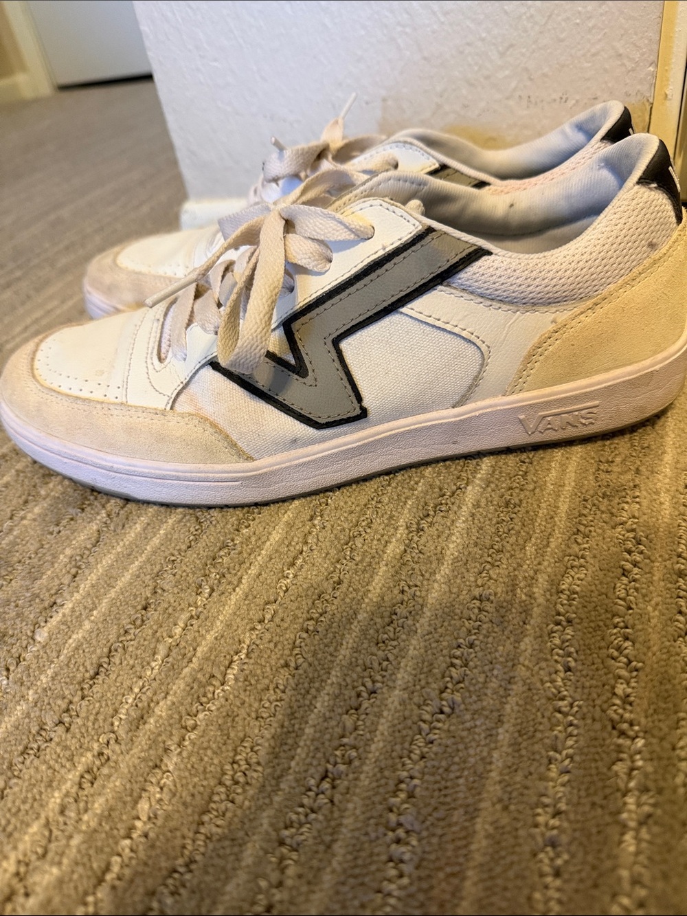 Vans White and Gray Low-Top Sneakers
